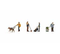 NOCH 1:120 Scale "People with Dogs" Realistic Everyday Figure Set (TT)
