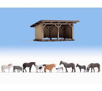 Noch 12042 HO/OO Gauge Cattle Shelter Figure Set