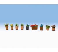 NOCH 14031 HO Scale Assorted Flower Plants In Pot 9 Pieces