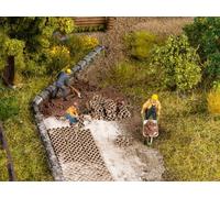 NOCH 14227 HO Scale Concrete Blocks With Stones (Laser-Cut)