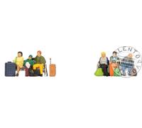 NOCH 15213 H0 Scale 1:87 Seated Travelers With Luggage Figure Set