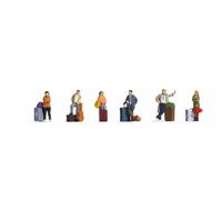 Noch Figure Set 15217 – Traveling Characters with Suitcases – HO Scale 1:87 – Hand-Painted