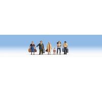 Noch Figure Set 'Travelers', HO Scale, Hand-Painted Figurines, Ideal For