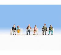 NOCH 15242 HO Scale Sitting People Pcs. 6 (Without Benches)