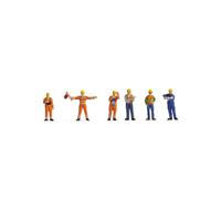 NOCH 15284 HO Scale Workers At Work With Orange Jumpsuit And Helmet
