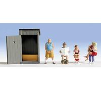 Noch 15560 Characters - Toilet WC with Characters Waiting in 1:87 Scale H0
