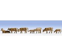 Noch 15722 HO/OO Gauge Dark Brown Cows Figure Set