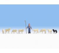 NOCH 15748 HO Scale Shepherd With Six Sheep And A Dog