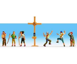 Noch 15874 Mountain Hikers (6) and Cross Figure Set