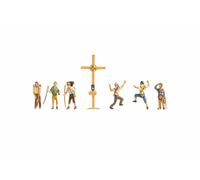 NOCH 15874 Scale Ho Hiking Ed Climbers With Cross (Pieces 6+ Accessories)
