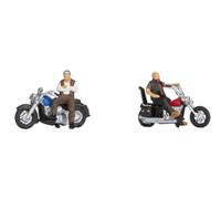 NOCH H0 Figures Rocker on Motorcycles for Model Railway H0, Miniature Figures for Use in Model Railway Scenes