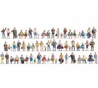 Noch 16070 Mega Economy Figures Set, 60 pieces, H0 gauge, Model Building