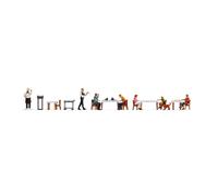 Noch® Figure Theme World Restaurant, Model Building Figure Set, 1:87 (H0), Hand-Coloured for Gauge H0