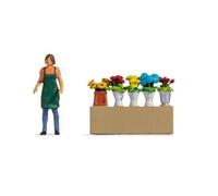 NOCH 16502 HO Scale Small Scene: Flower Stall With Character