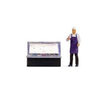 NOCH 16511 HO Scale Small Scene: Man With Display Selling Ice Cream