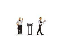 NOCH 16512 HO Scale Small Scene: Cook And Waiter At The Restaurant Or Brewery