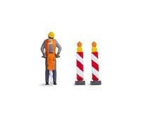 NOCH 16521 HO Scale Small Scene: Worker With Helmet And Accessories