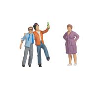 NOCH H0 Funny Scenes "Drinking Brothers" Humorous Model Figure Group, 1:87 (H0) Scale, Ideal for City and Village Settings