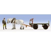 Noch 16702 OO/HO Gauge - Transport Wagon & Horses with Figure Set Hard to Find
