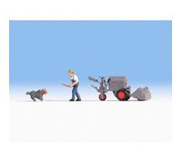 NOCH 16780 HO Scale Farmer With Tiller