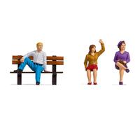 NOCH 17351 Set Of 3 People Sitting With Bench Scale G 1:22.5