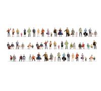 Noch® Mega Savings Set Figures, 60 hand-painted model figures, H0 scale 1:87
