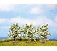 Noch 25111 8 cm High White Fruit Trees Landscape Modelling (3-Piece)