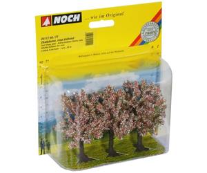 Noch 25112 8 cm High Pink Fruit Trees Landscape Modelling (3-Piece)