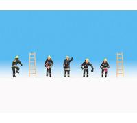 Noch 36021 Firemen (5) Black Uniform and Ladders (2) Figure Set