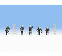 Noch 36021 Firemen (5) Black Uniform and Ladders (2) Figure Set