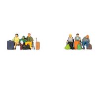 NOCH 36213 Scale N Sitting Passengers With Benches And Suitcases
