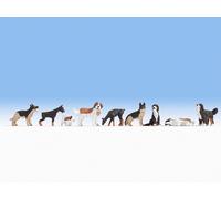 NOCH 36717 Scale N Dog Pack (9 Pieces of Different Breeds)