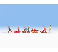 Noch N Scale Figure Set 36819 – Children in the Snow (6) & Snowman (1)