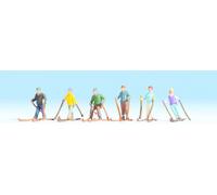 NOCH N Scale Skiers 36828 - Moving Figures Set of 6 - Ideal for Winter Dioramas