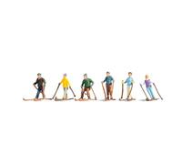 NOCH N Scale Skiers 36828 - Moving Figures Set of 6 - Ideal for Winter Dioramas