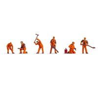 NOCH Track Building Squad, Model Railway Figures, 6 Pieces, Perfect for TT Track Gauge and Model Railway Equipment