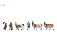 Noch Alpine Cattle Drivers (3) & Cattle (2) Figure Set - 1:87