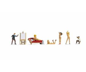 Noch® Artists and Nude Models, with Model Building Figures, for Dioramas and Model Trains in Gauge H0 Ideal for Creative Scenes