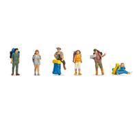 Noch® Backpacker and Hiker, Model Figures Set, Hand-Colored for Gauge TT