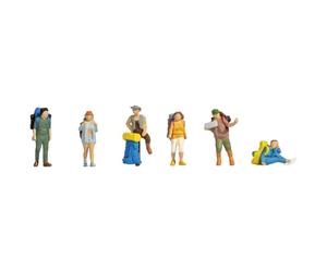 Noch® Backpacker and Tramper, Hand-Coloured, Standing and Sitting Figures for H0 Model Railway or Gifts DIY