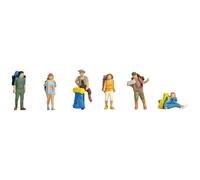 NOCH® Backpacker and Tramper, Model Figures, 1:160 (N) Hand-Coloured for Model Railway Systems