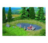NOCH Bathing Lake Natur+ Mat 22x20cm w/ Grass Tufts (10) HO Gauge Scenics 07442