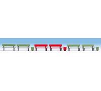 Noch Benches (6) and Litter Bins (3) Accessory Set TT Gauge 46848