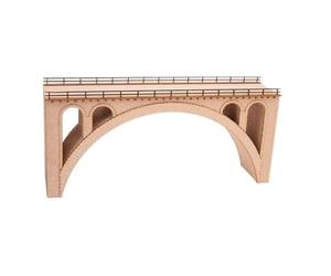 NOCH Brombenzviaduct Model Building Laser Cut Kit, 18.6 x 3.8 cm, Height 8.6 cm, for N Track, Realistic Railway Bridge