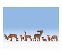 NOCH H0 Figures, Noch Deer, Model Making Animal Figures Made of Plastic for Gauge H0, Ideal for Forest Scenes and Dioramas