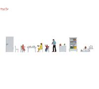 NOCH Figure Theme World Dining Room Hand Coloured Family Scene Plastic for H0 Scale Perfect Addition to Dioramas