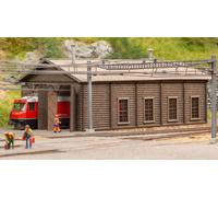 Noch® Engine shed "Bergün" Lasercut Kit with 3D-printed parts, 13.9 x 8.4