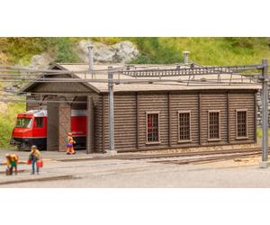 Noch® Engine shed "Bergün" Lasercut Kit with 3D-printed parts, 13.9 x 8.4