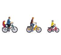 NOCH® Family on a bicycle trip, figure set for the gauge H0, ideal for model making and dioramas