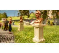Noch Figure Busts, Made of Plastic, Hand-Coloured, 1:87 for Track H0, Gray